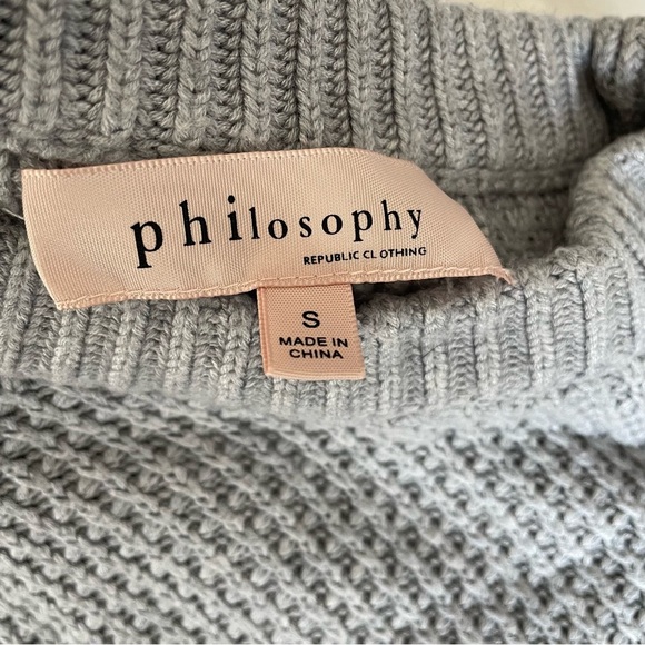 Philosophy | Open knit Cashmere blend grey crew neck sweater sz Small - Picture 9 of 13